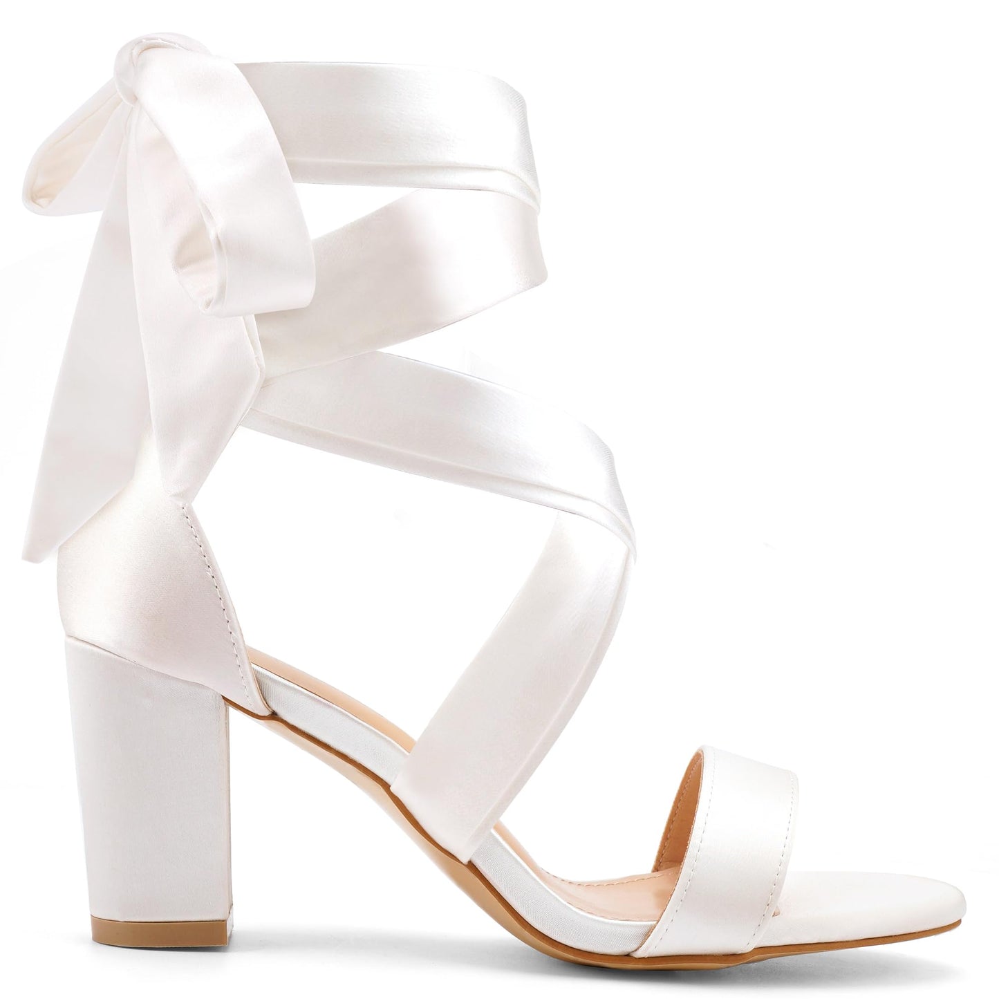 Leticia Strappy Heels for Women Chunky Heel Sexy Open Toe Lace Up Block Heels Comfortable High Heeled Sandals for Women Dressy Summer