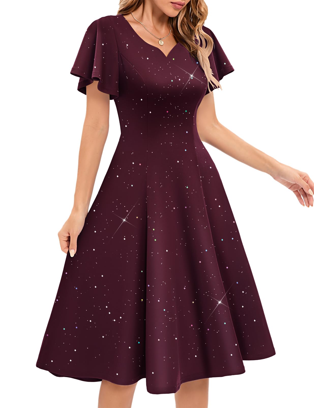 HomRain Vestidos de cóctel brillantes con purpurina para mujer, vestido de dama de honor para invitados de boda, vestido de graduación