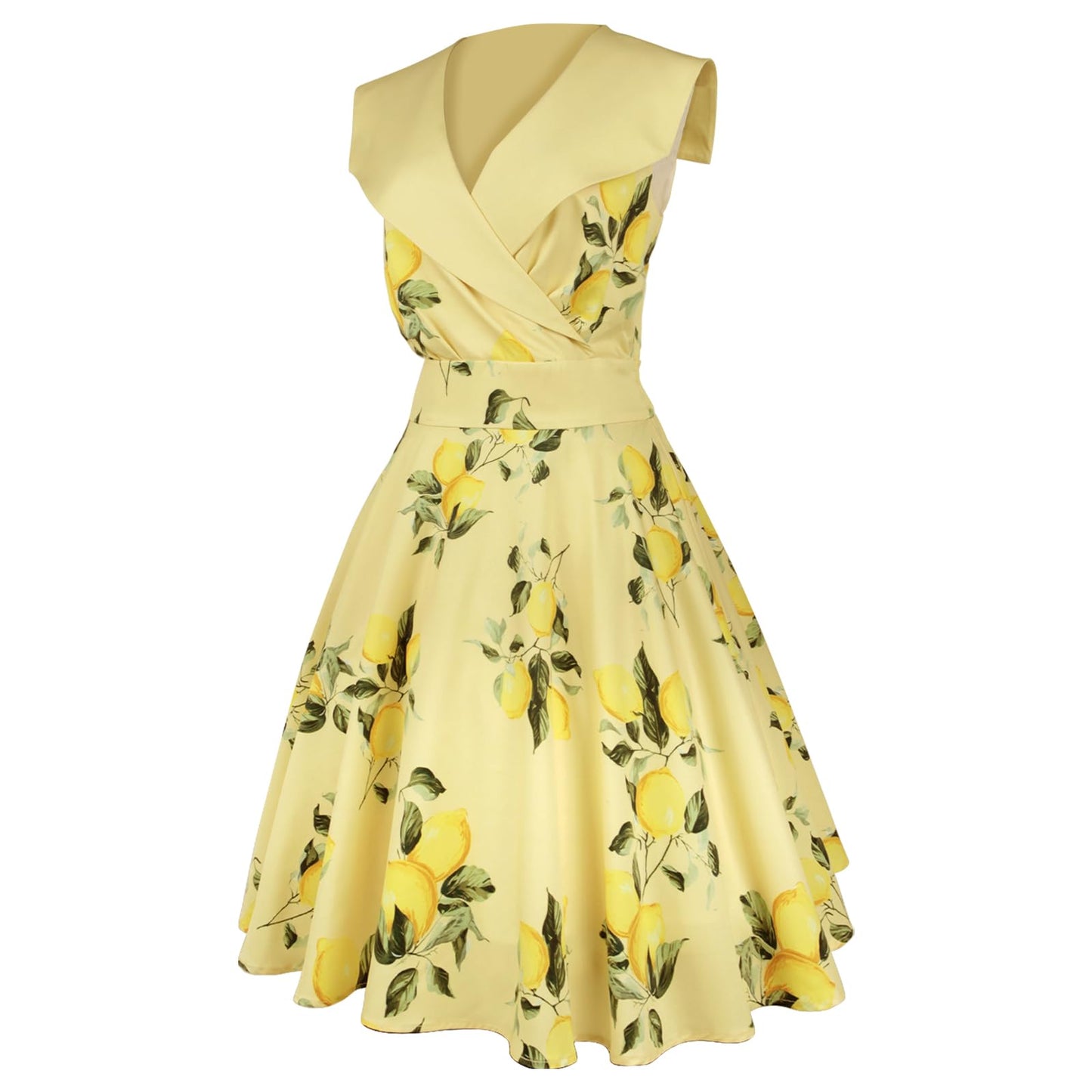 HIGAKI Women's 1950s Dress Tea Party V-Neck Sleeveless Dress