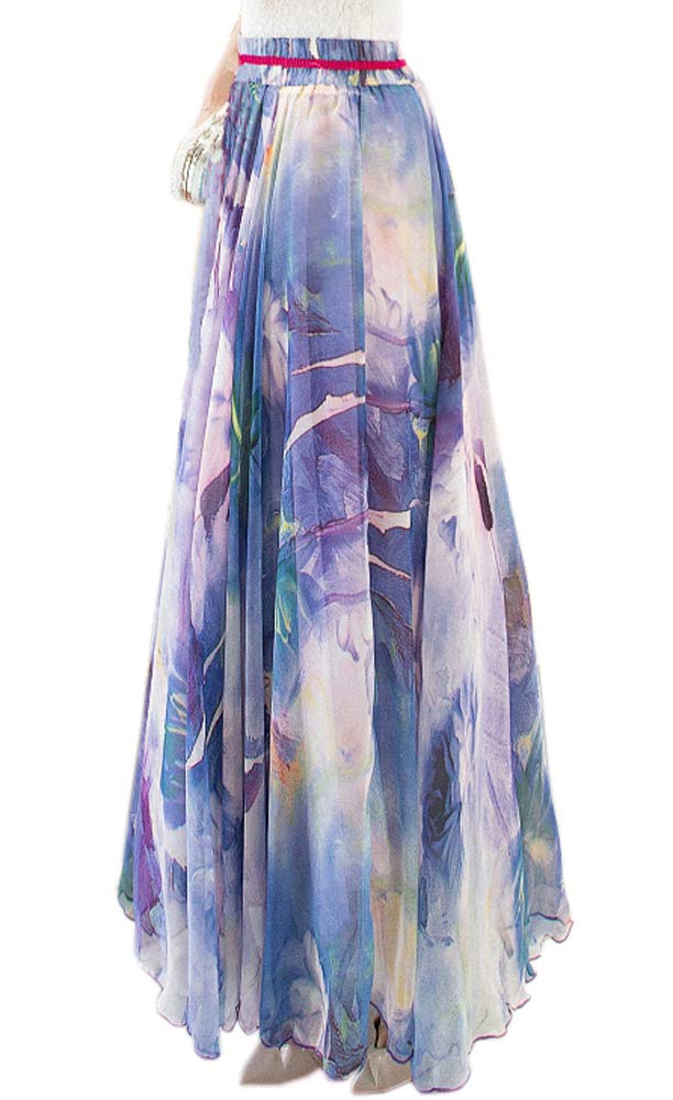 Womens Long Chiffon Bohemian Skirt Gypsy Dress Maxi Boho Beach Skirt