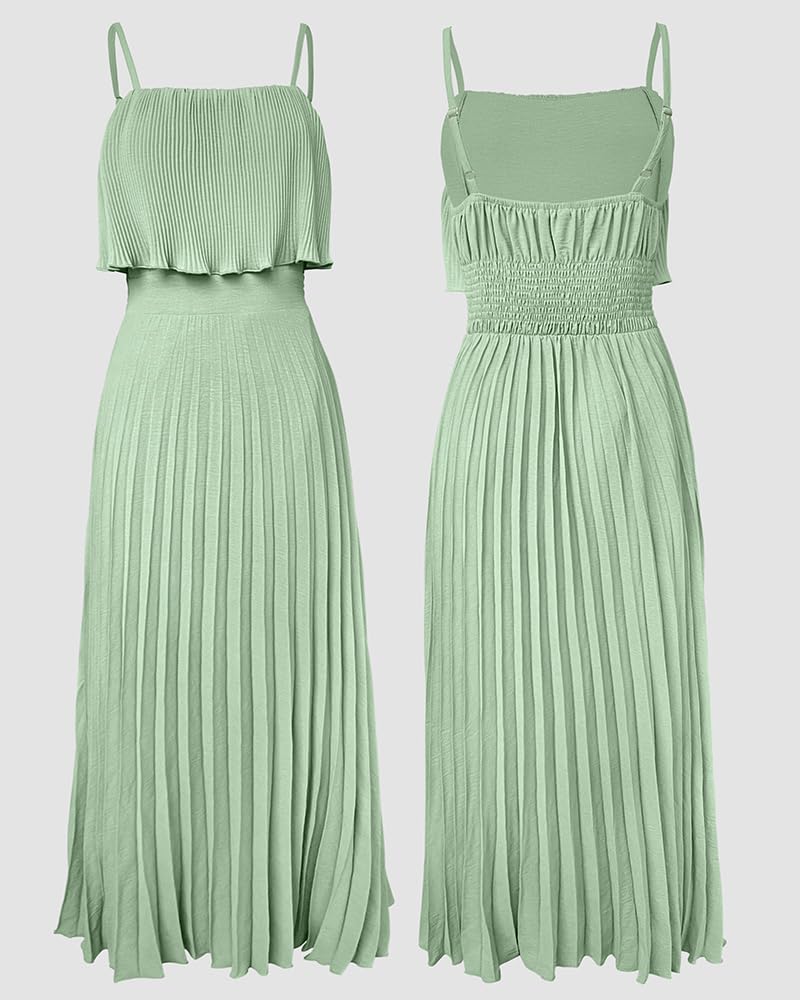 Women's Summer Maxi Dress 2026 Spaghetti Strap Sleeveless Sundress Casual Beach Vacation