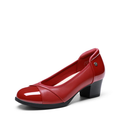 DREAM PAIRS Women's Pumps Low Chunky Block Closed Toe Shoes Work Comfortable Heels Round Toe Dress