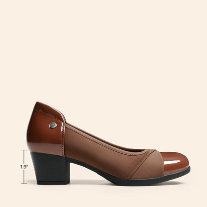 DREAM PAIRS Women's Pumps Low Chunky Block Closed Toe Shoes Work Comfortable Heels Round Toe Dress
