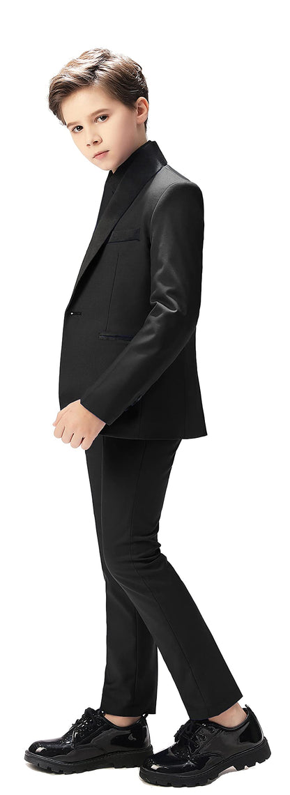 Boy Suits Tuxedo Slim Fit Suit for Boys Kids Toddler Dress Outfit with Coat, Pants, Vest Set No Tail