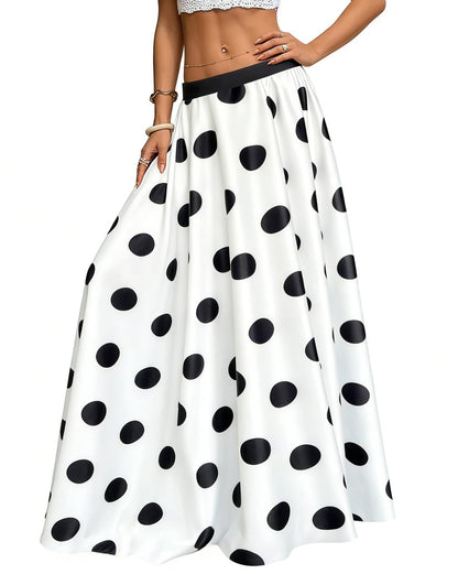 Women's Chiffon Stripe Maxi Skirt High Waist Mopping Floor Skirts