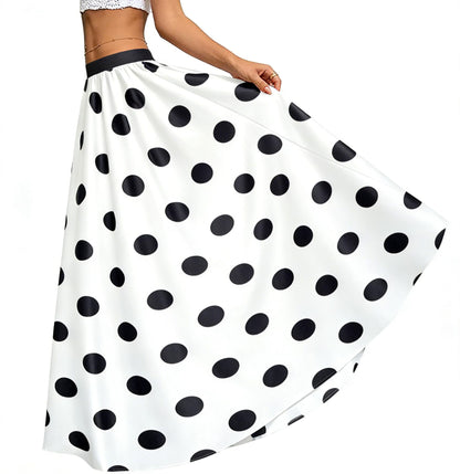 Women's Chiffon Stripe Maxi Skirt High Waist Mopping Floor Skirts