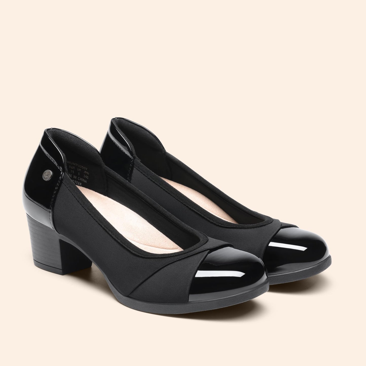 DREAM PAIRS Women's Pumps Low Chunky Block Closed Toe Shoes Work Comfortable Heels Round Toe Dress