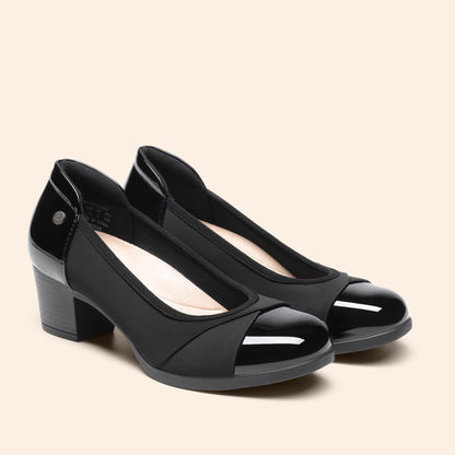 DREAM PAIRS Women's Pumps Low Chunky Block Closed Toe Shoes Work Comfortable Heels Round Toe Dress