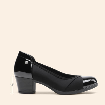 DREAM PAIRS Women's Pumps Low Chunky Block Closed Toe Shoes Work Comfortable Heels Round Toe Dress