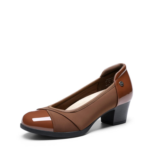 DREAM PAIRS Women's Pumps Low Chunky Block Closed Toe Shoes Work Comfortable Heels Round Toe Dress