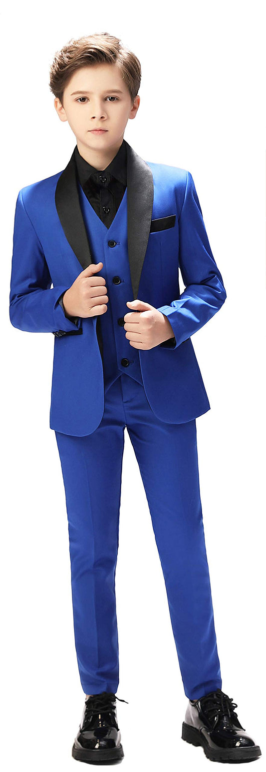 Boy Suits Tuxedo Slim Fit Suit for Boys Kids Toddler Dress Outfit with Coat, Pants, Vest Set No Tail