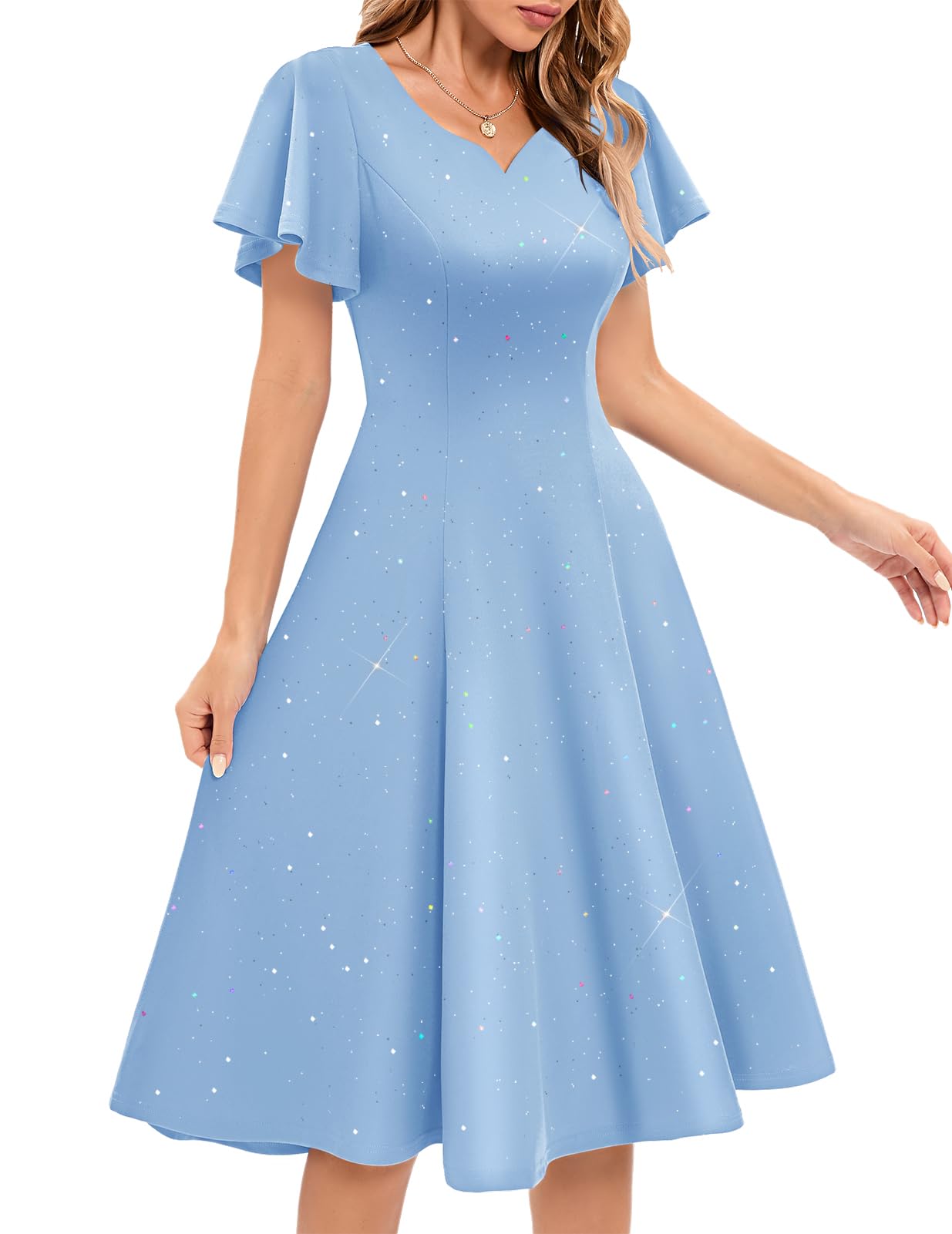 HomRain Vestidos de cóctel brillantes con purpurina para mujer, vestido de dama de honor para invitados de boda, vestido de graduación