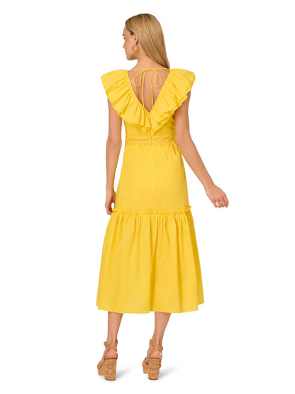 Adrianna Papell Women's Ruffle Midi Dress