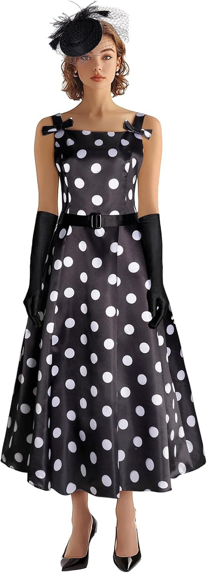 Women's 1950s Audrey Hepburn Style dress Vintage Swing Cocktail Dresses Tea Party Outfits