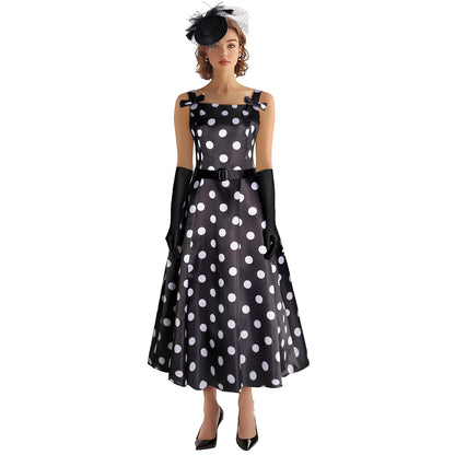 Women's 1950s Audrey Hepburn Style dress Vintage Swing Cocktail Dresses Tea Party Outfits
