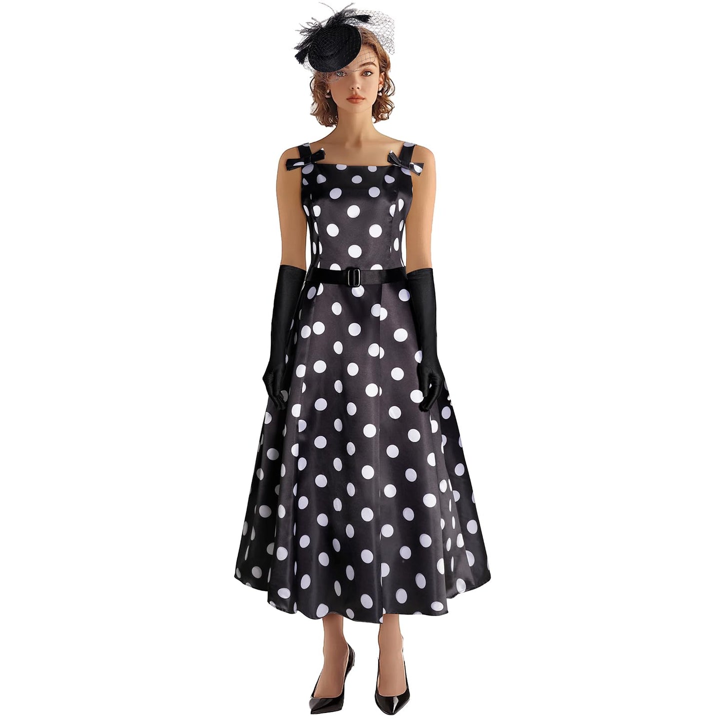 Women's 1950s Audrey Hepburn Style dress Vintage Swing Cocktail Dresses Tea Party Outfits