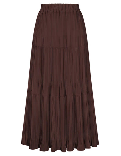 Kate Kasin 2026 Women's Chiffon Maxi Skirt, High Waist Pleated Skirts, Summer Flowy Long Skirts with Underskirt