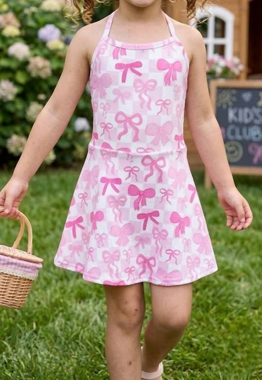 Coquette Bow Plaid Dress