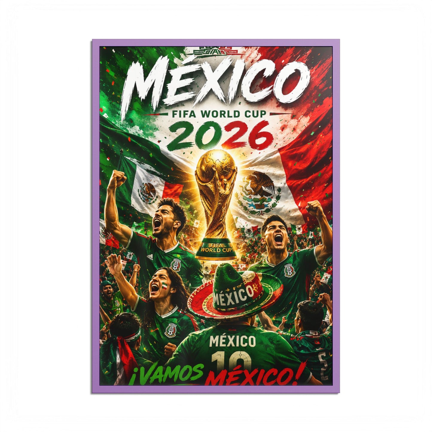 Mexico 2026 World Cup Poster — Colored Frame Soccer Poster