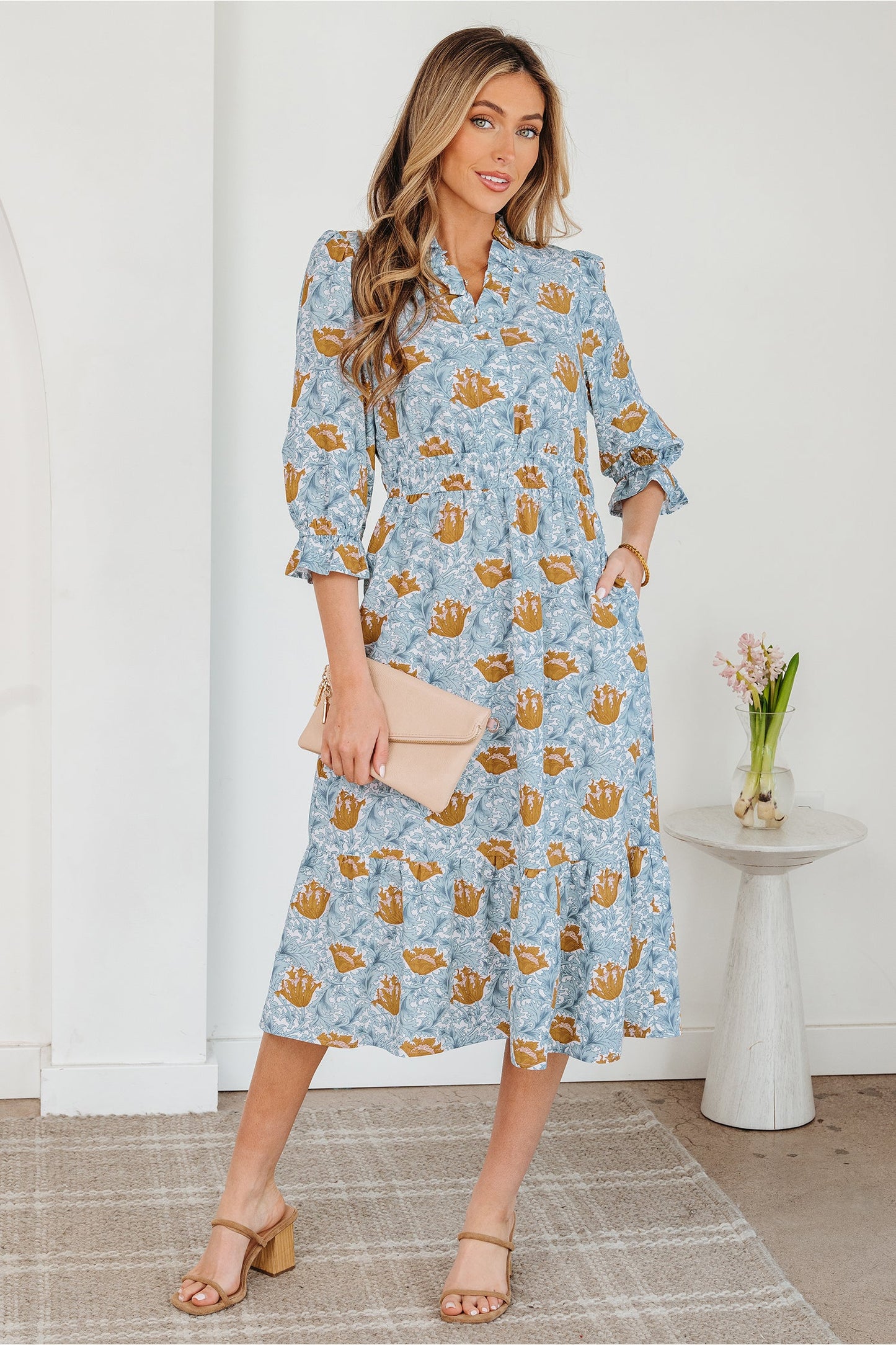 Rosalee Bracelet Sleeve Long Dress