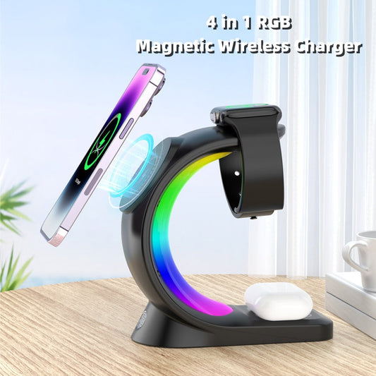 4-in-1 Magnetic Wireless Charger with RGB Light