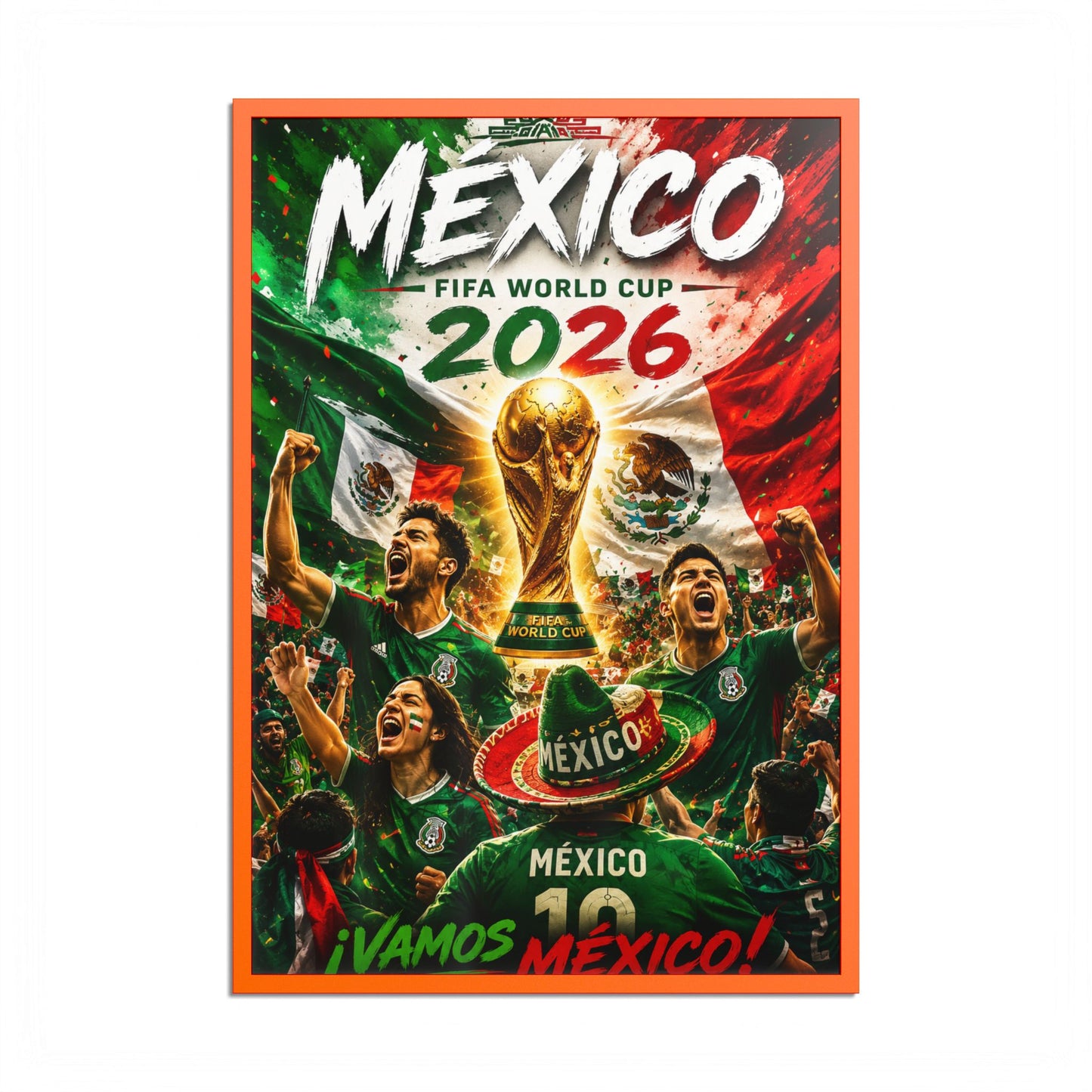 Mexico 2026 World Cup Poster — Colored Frame Soccer Poster