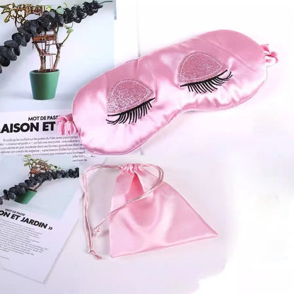 Artificial Silk Sequins Long Eyelashes Sleep Eye Mask