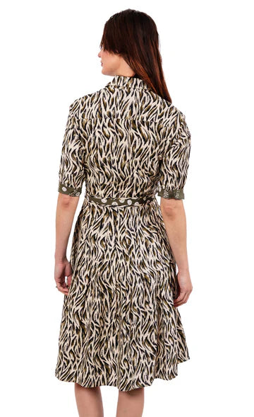 MRS. MAISEL OLIVE GREEN PRINT DRESS