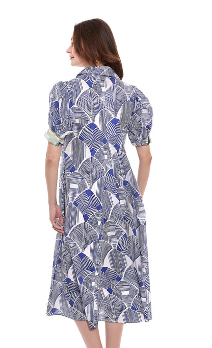 Montauk Dress Navy White Geo