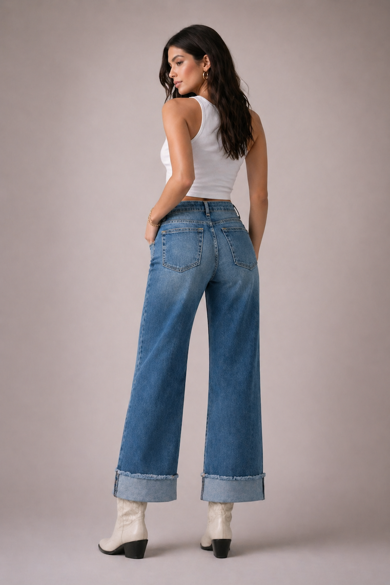 Low Rise Gem Studded Jean