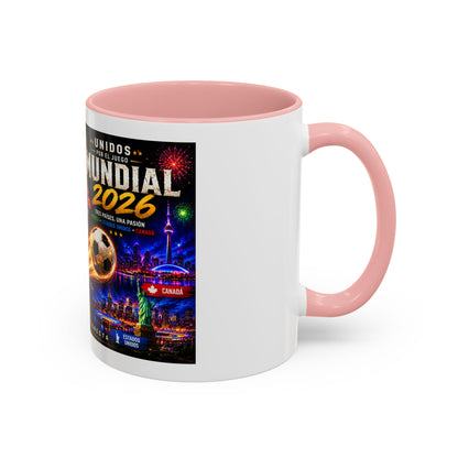 Mundial 2026 Soccer Coffee Mug – Canada/USA/Mexico World Cup Accent Mug (11/15oz)