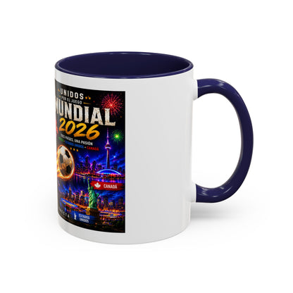 Mundial 2026 Soccer Coffee Mug – Canada/USA/Mexico World Cup Accent Mug (11/15oz)