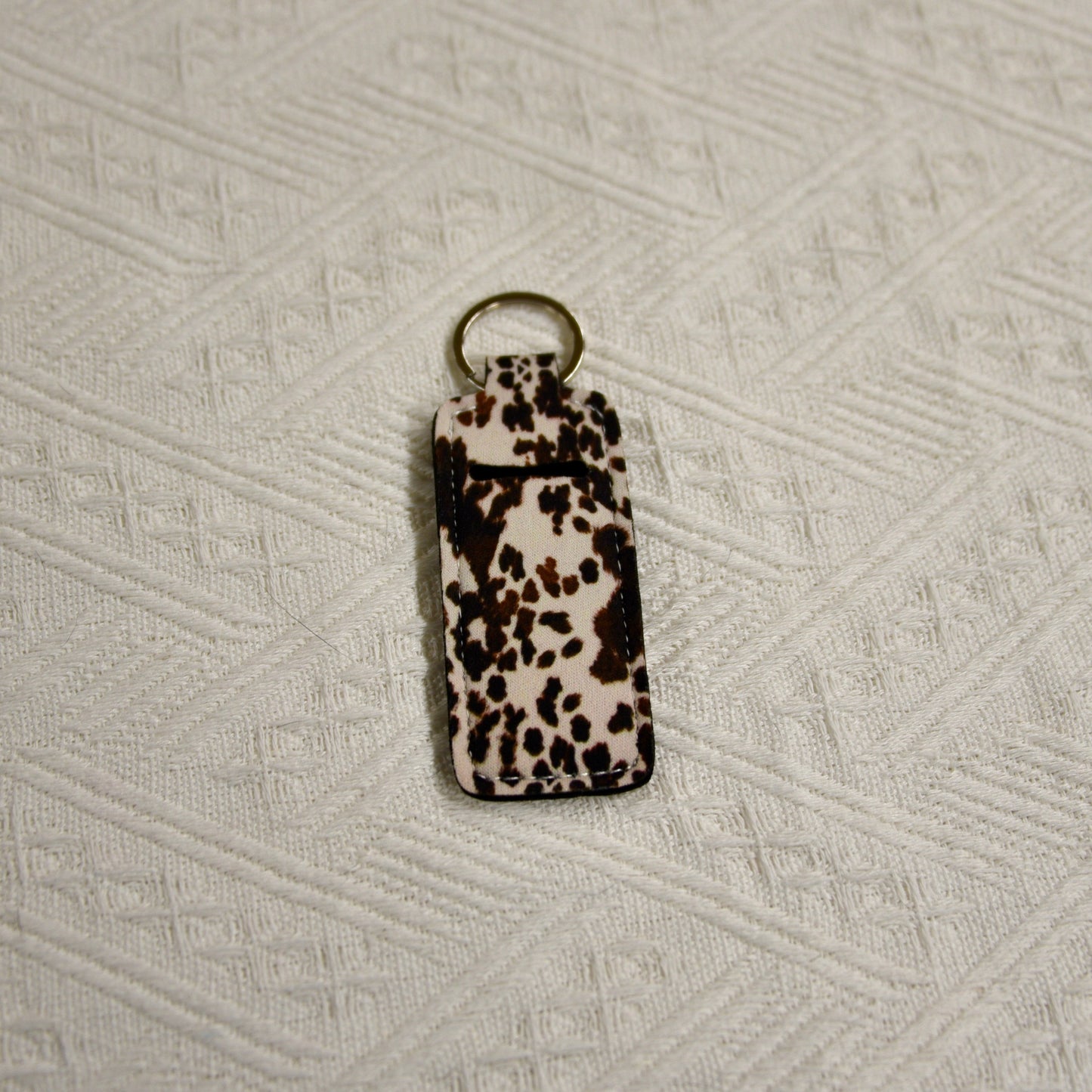 Chapstick Holder Keychain – Cow Print, Camo Pink Bow, Cowboy Toile, Barn Toile, croquette, duck, moon