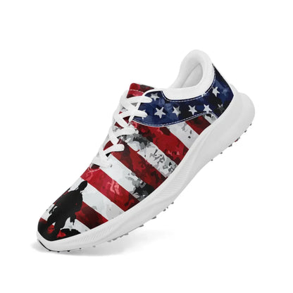 Personalized US Flag Sneakers, Custom Patriotic Shoes, Premium Golf Shoes