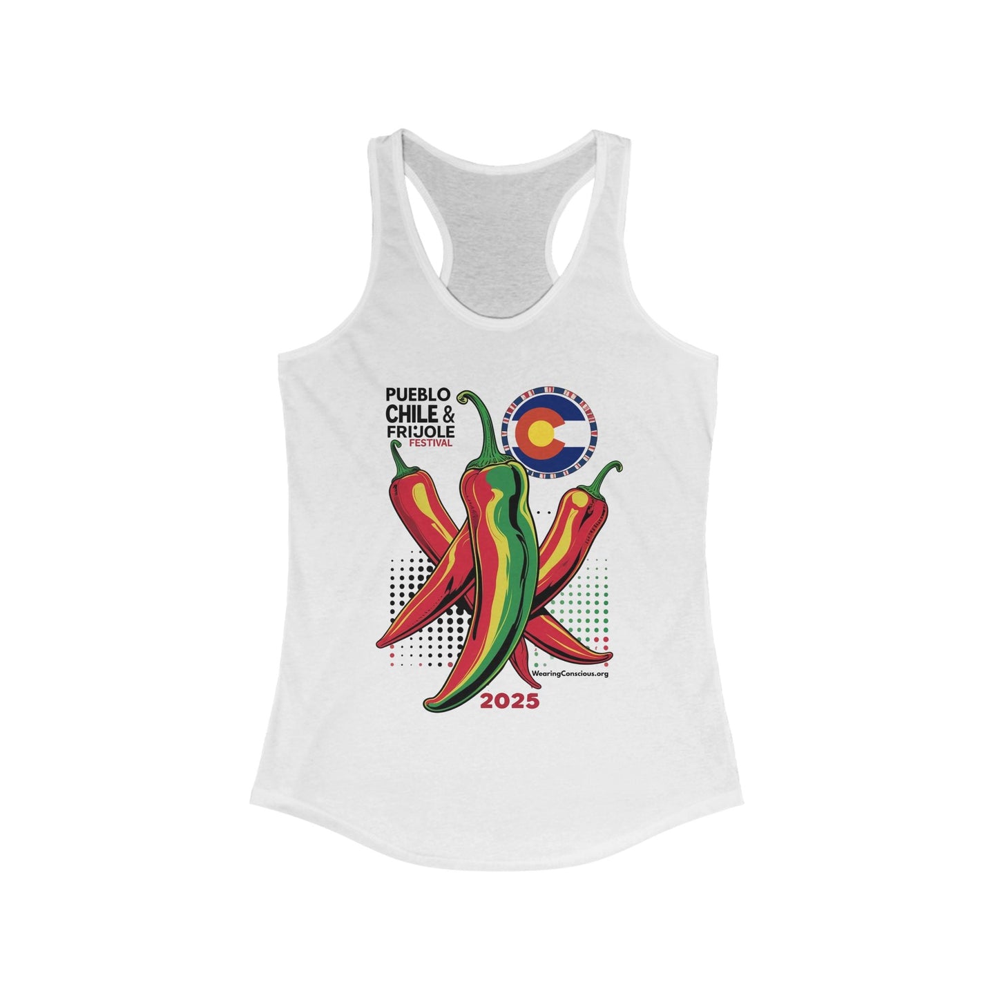 Pueblo Chile + Frijoles Festival Racerback Tank Top