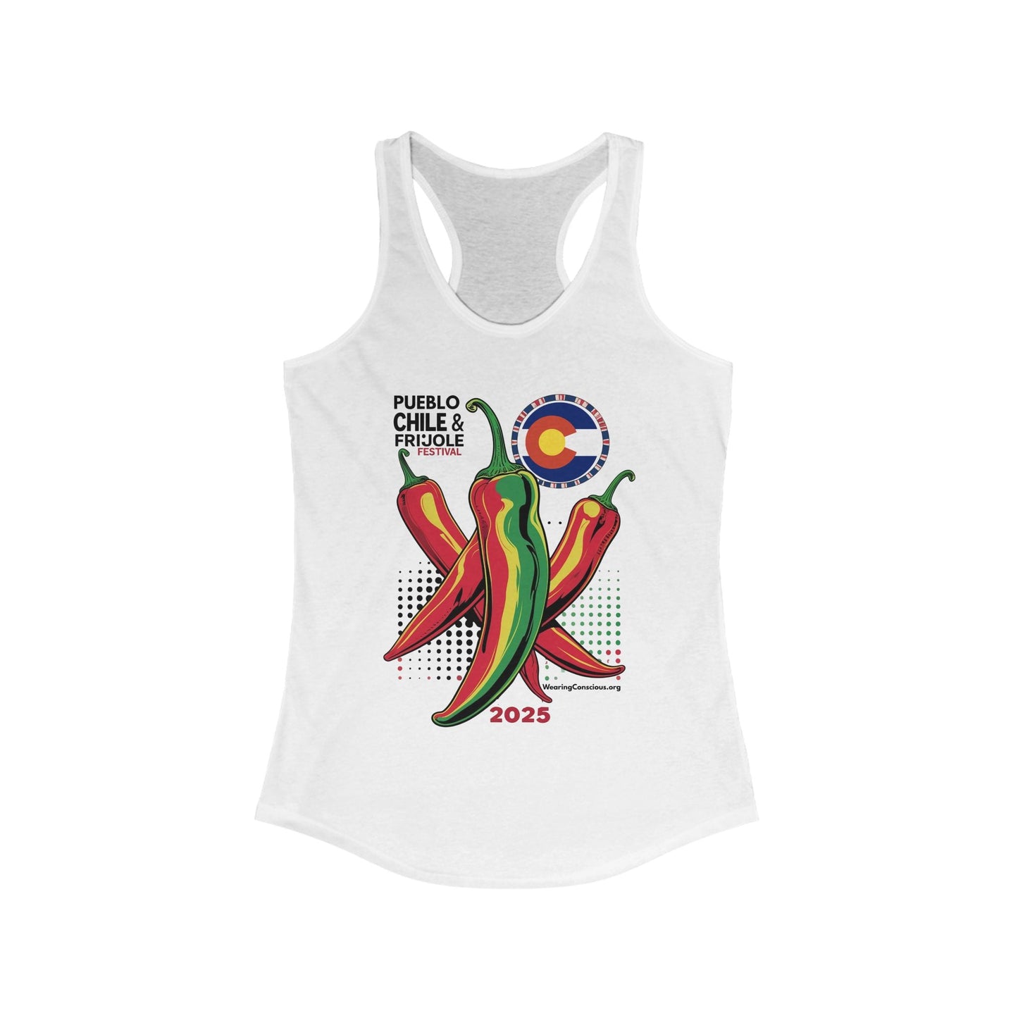 Pueblo Chile + Frijoles Festival Racerback Tank Top