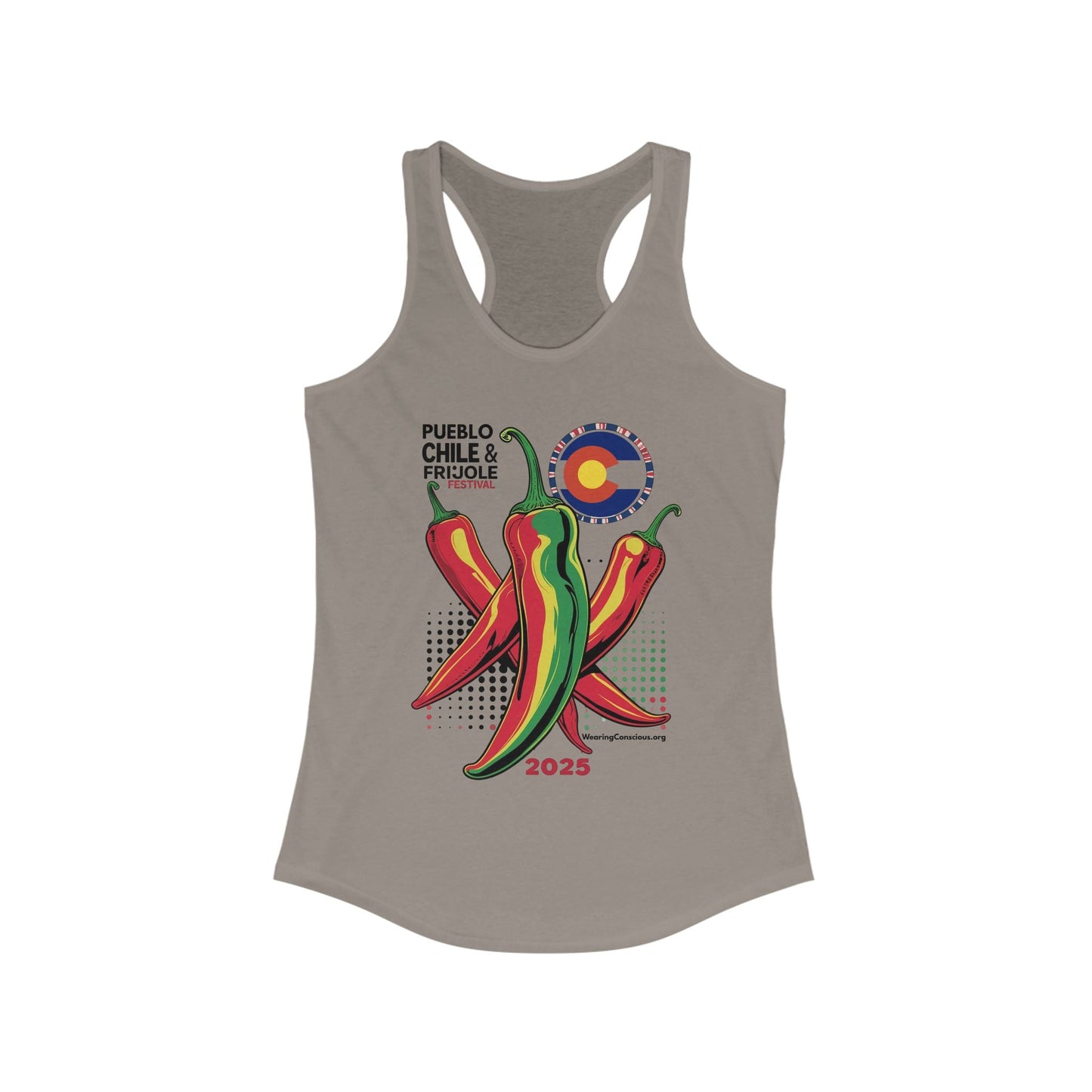 Pueblo Chile + Frijoles Festival Racerback Tank Top
