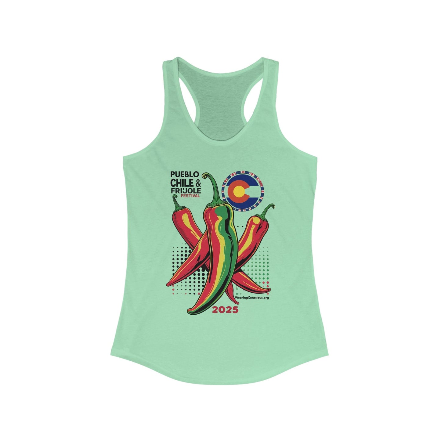 Pueblo Chile + Frijoles Festival Racerback Tank Top