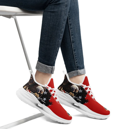 Personalized USA Flag Print Sneakers, Custom Patriotic and Pride Walking Shoes, Unisex Sports Shoes