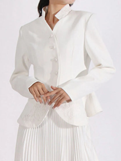 Button Up Long Sleeve Top and Pleated Skirt Set See size chart under “more details”