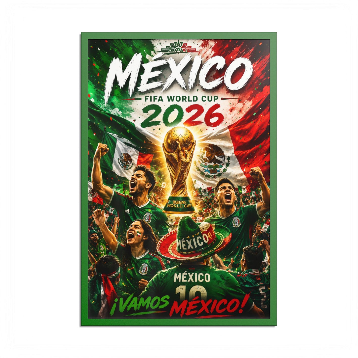 Mexico 2026 World Cup Poster — Colored Frame Soccer Poster