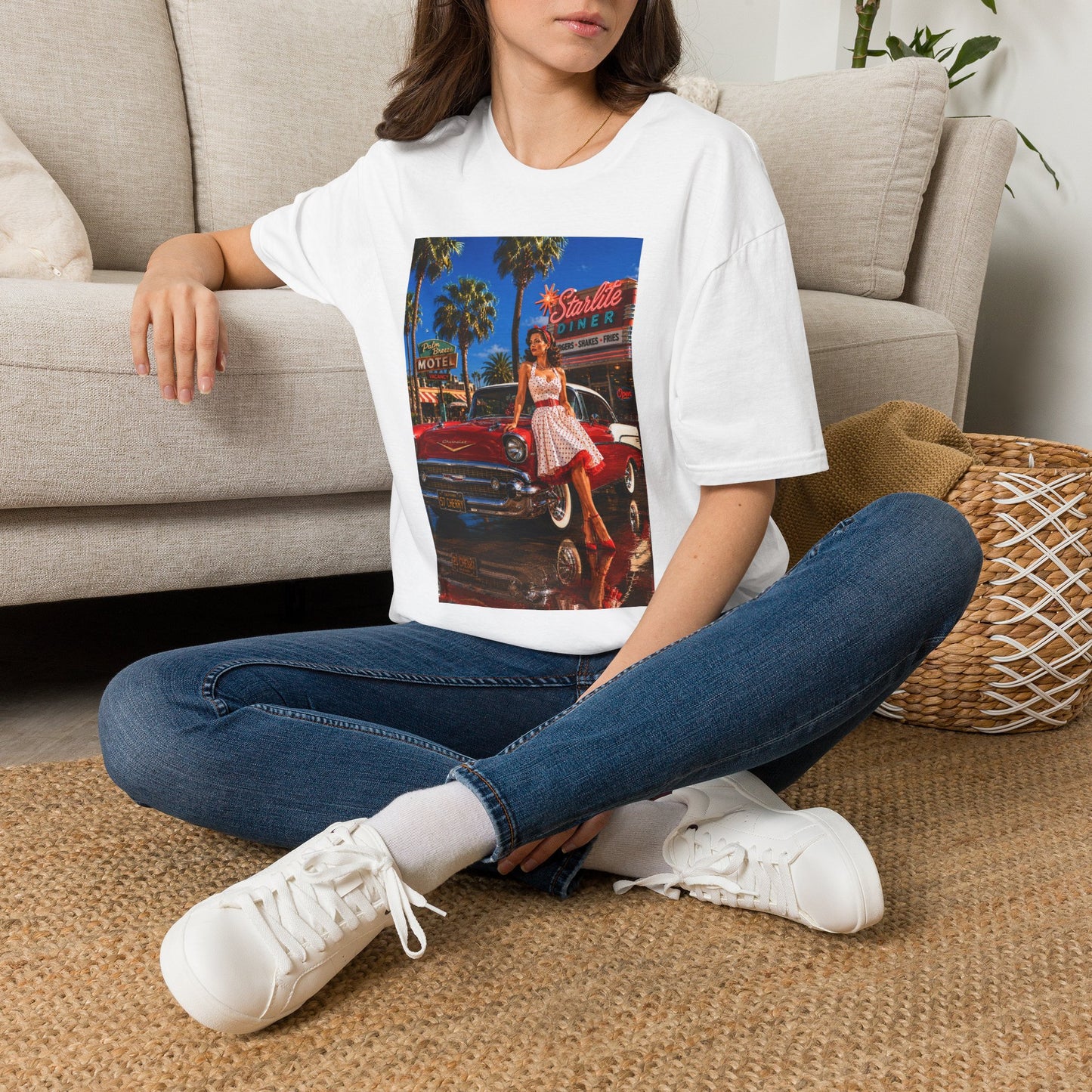 Retro Diner Tee — 'Starlite Diner' Vintage 1950s Pinup T-Shirt