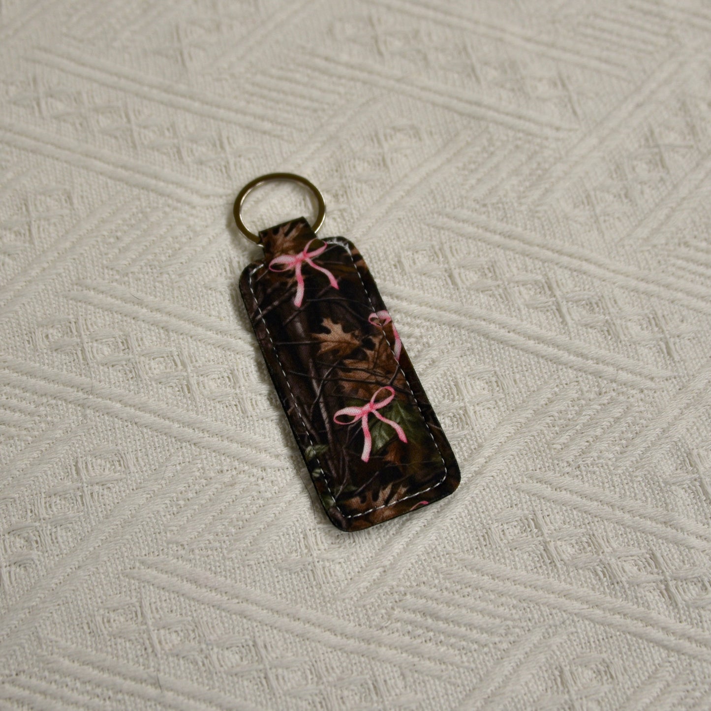 Chapstick Holder Keychain – Cow Print, Camo Pink Bow, Cowboy Toile, Barn Toile, croquette, duck, moon