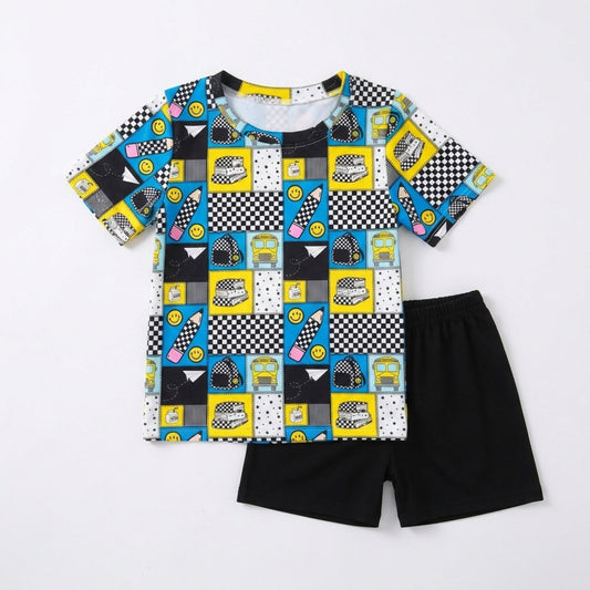 Checkered school set