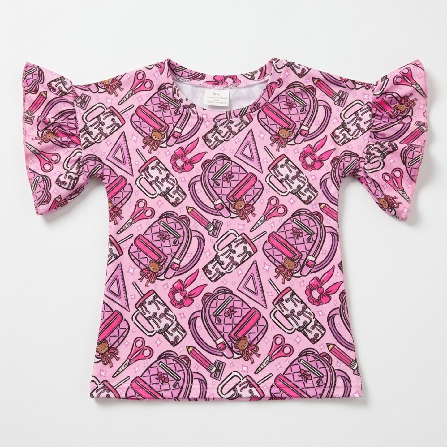 School supplies ruffle tee