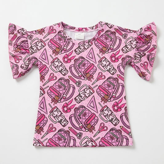 School supplies ruffle tee