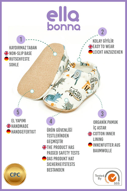 Ella Bonna Baby Moccasins, Slippers, Cat