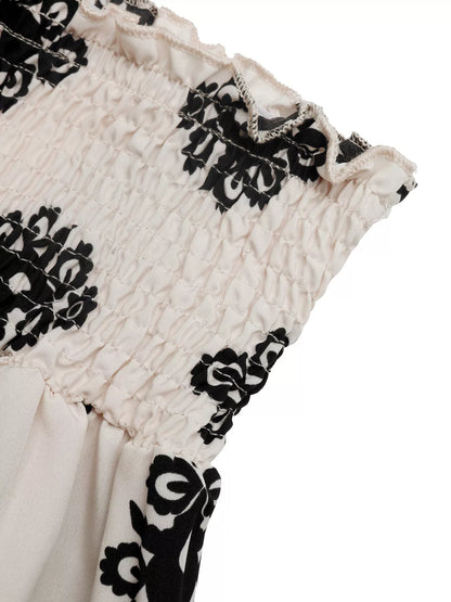 Printed Smocked Waist Shorts