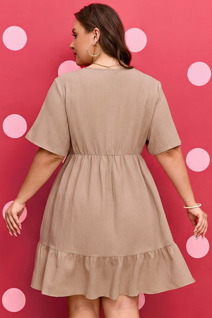 Kaylee Ruffled Short Sleeve PLUS Dress