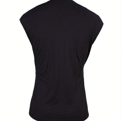 Women's Sleeveless Collar With Unique Design shirt Top